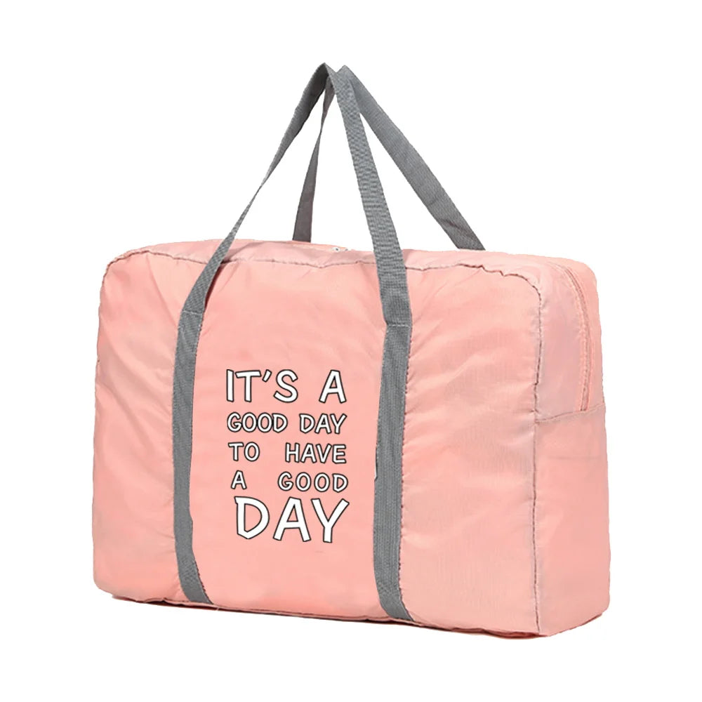 Foldable Travel Bags Portable Clothing Organizer Women Handbags Good Printing Du