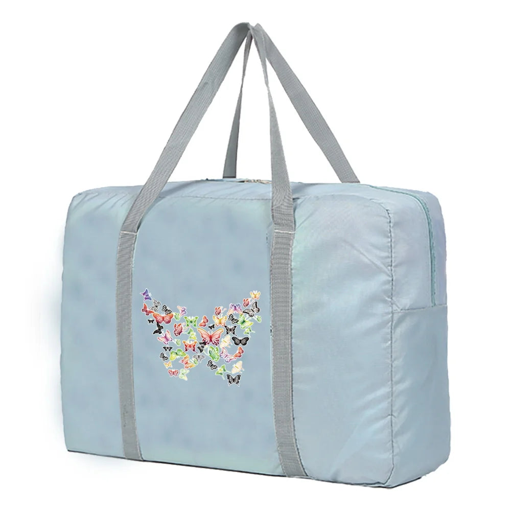 Foldable Travel Bags Portable Clothing Organizer Handbags Butterfly