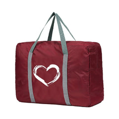 Love Pattern Foldable Travel Bag Women Portable Clothing Organizer Handbag