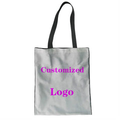 Women Canvas Football Print Shopping Bag Reusable Tote Travel Handbag