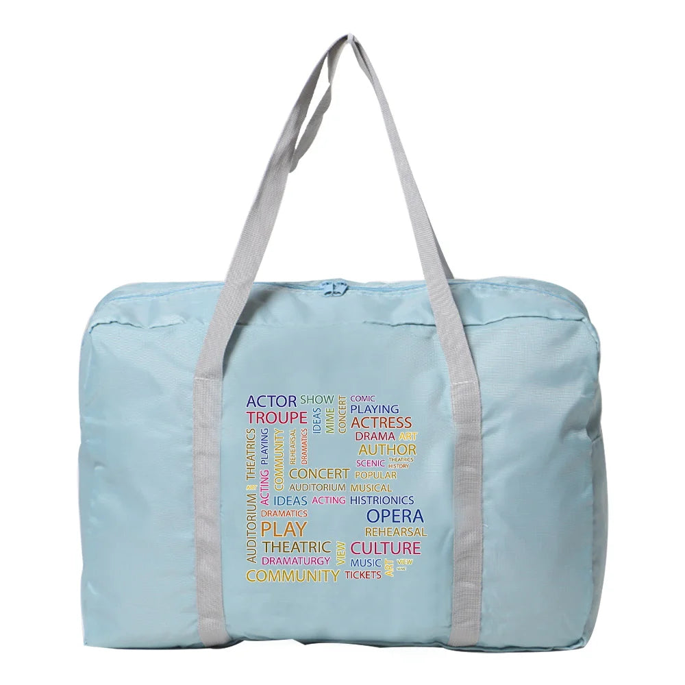 Letter Print Tote Travel Luggage Bags Women Large Capacity Travel Duffle Bags