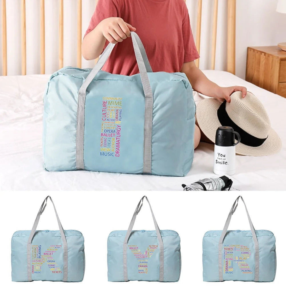 Letter Print Tote Travel Luggage Bags Women Large Capacity Travel Duffle Bags