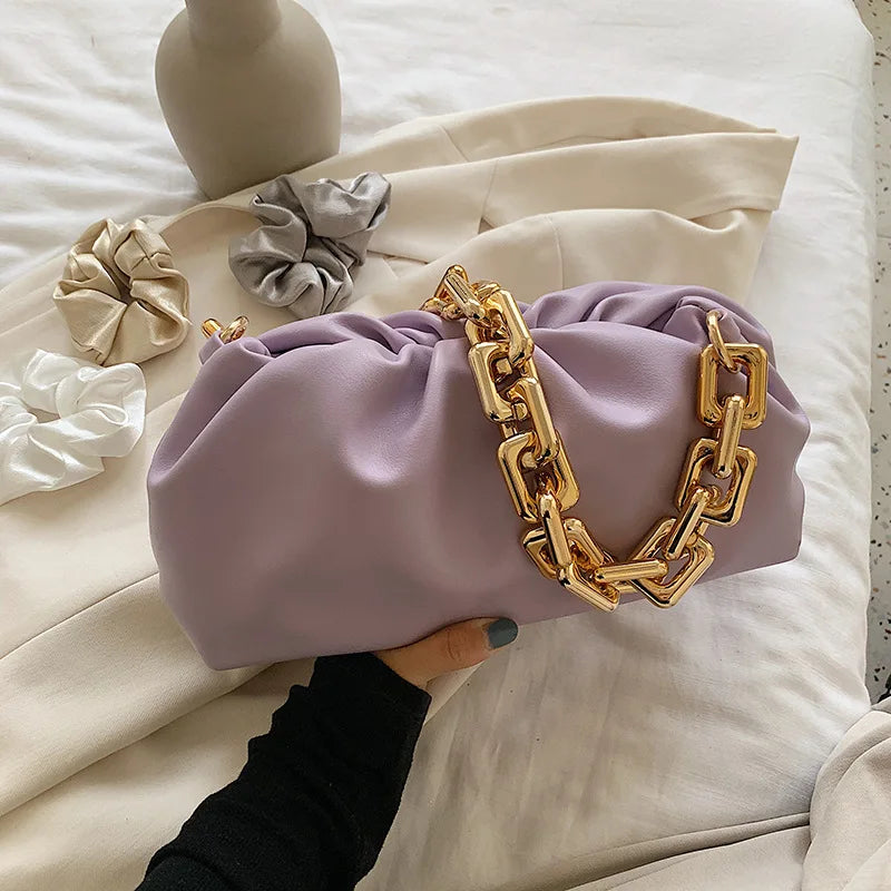 Women's Cloud Shoulder Bag with Thick Chain Handbag