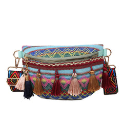 Colorful Fanny Pack Folk Style Waist Bag for Women