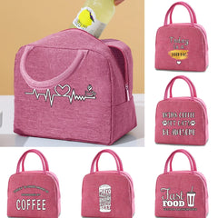 Food Print Lunch Bag Canvas Cooler Box Picnic Bag Lunch Bags Camping Travel