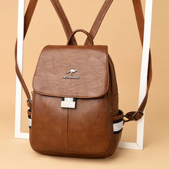 Teen Girl Travel Backpack Retro PU Leather School Bag