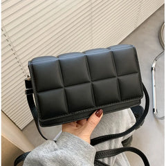 Plaid Shoulder Bag for Women PU Leather Handbag