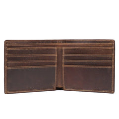 Crazy Horse Leather Men's Wallet Short Wallet