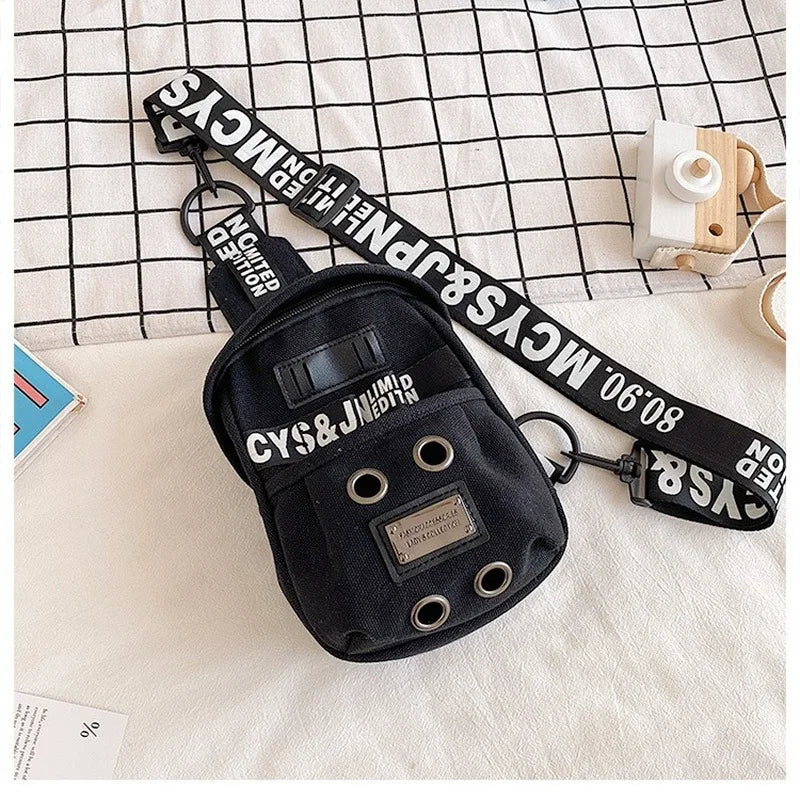 Canvas Chest Bag Women's Shoulder Messenger Bag