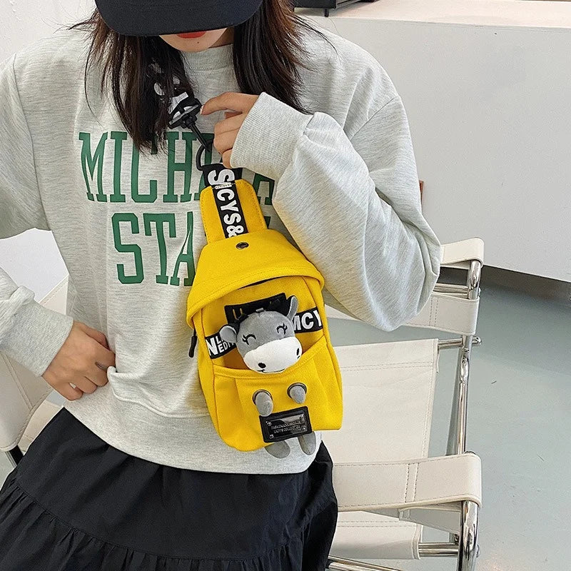 Canvas Chest Bag Women's Shoulder Messenger Bag