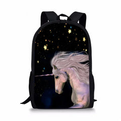 Forest Fantasy Horse Pattern Girls School Bags Multifunctional Book Backpack