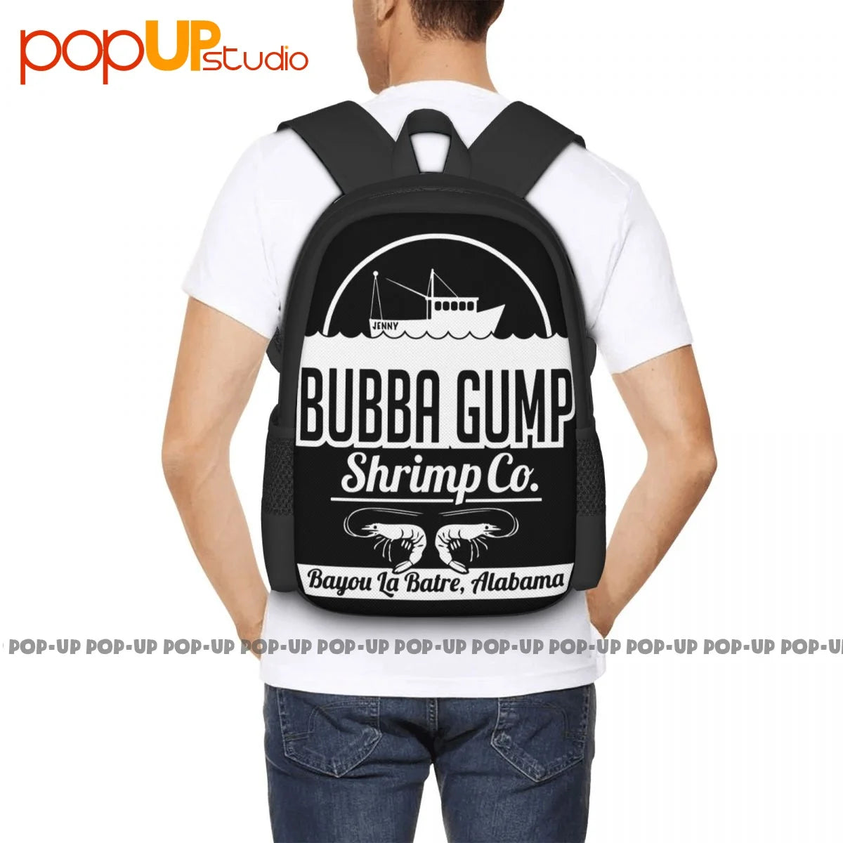 Bubba Gump Shrimp Co Backpack Large Capacity Beach Gym Tote Bag