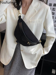 Striped Women's Chest Bags Autumn Winter Crossbody Bag