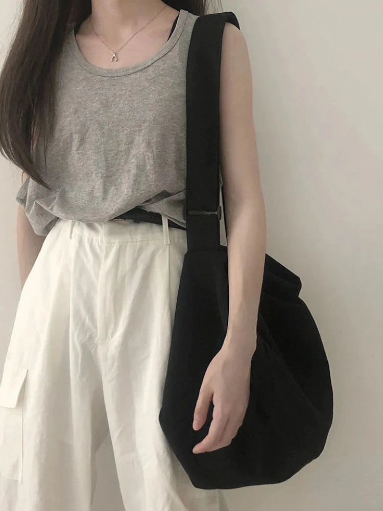 Canvas Tote Bag Women Shopper Large Capacity Crossbody Bags Female Handbags