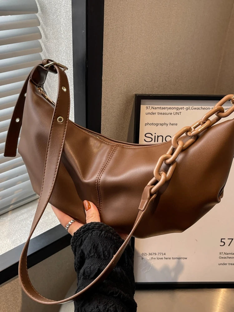 Foufurieux Soft Leather Handbags Vintage Crossbody Bags for Women