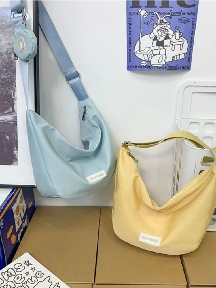 Large Canvas Crossbody Bag Zip Sling Hobo Shoulder Handbag