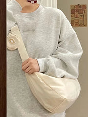 Large Canvas Crossbody Bag Zip Sling Hobo Shoulder Handbag