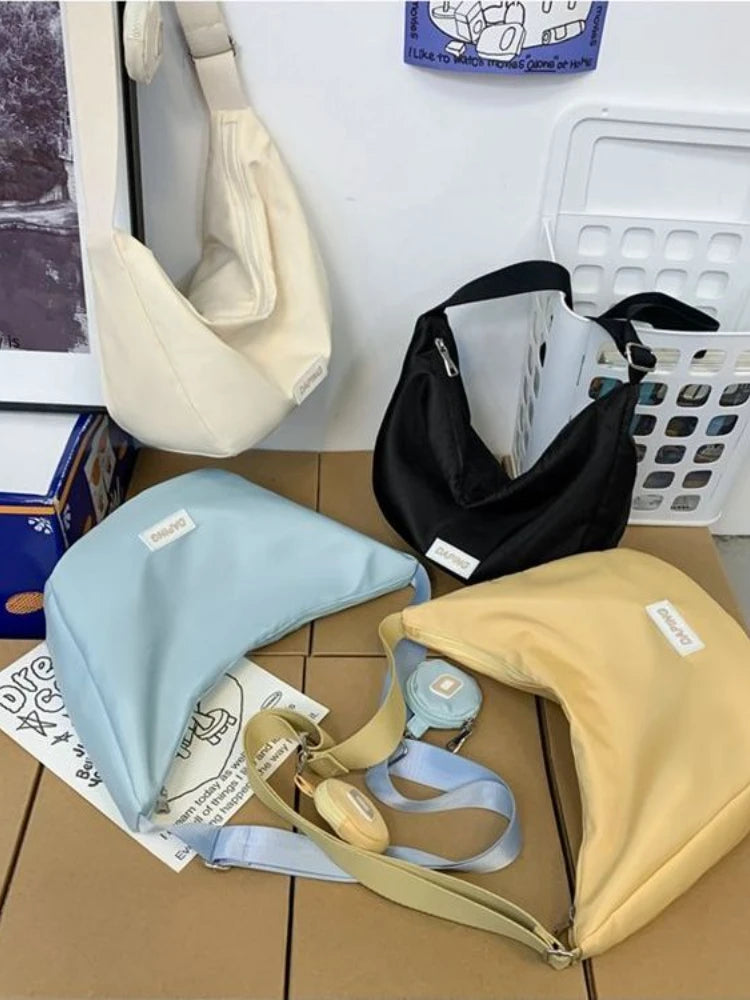 Large Canvas Crossbody Bag Zip Sling Hobo Shoulder Handbag
