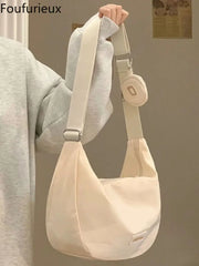 Large Canvas Crossbody Bag Zip Sling Hobo Shoulder Handbag