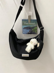 Large Canvas Crossbody Bag Zip Sling Hobo Shoulder Handbag