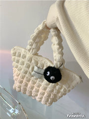 Foufurieux Girl Pleated Bubble Shoulder Bag Large-capacity Armpit Packs