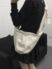 Foufurieux Lady Canvas Bag Dumpling Bag Shoulder Messenger Wide Strap