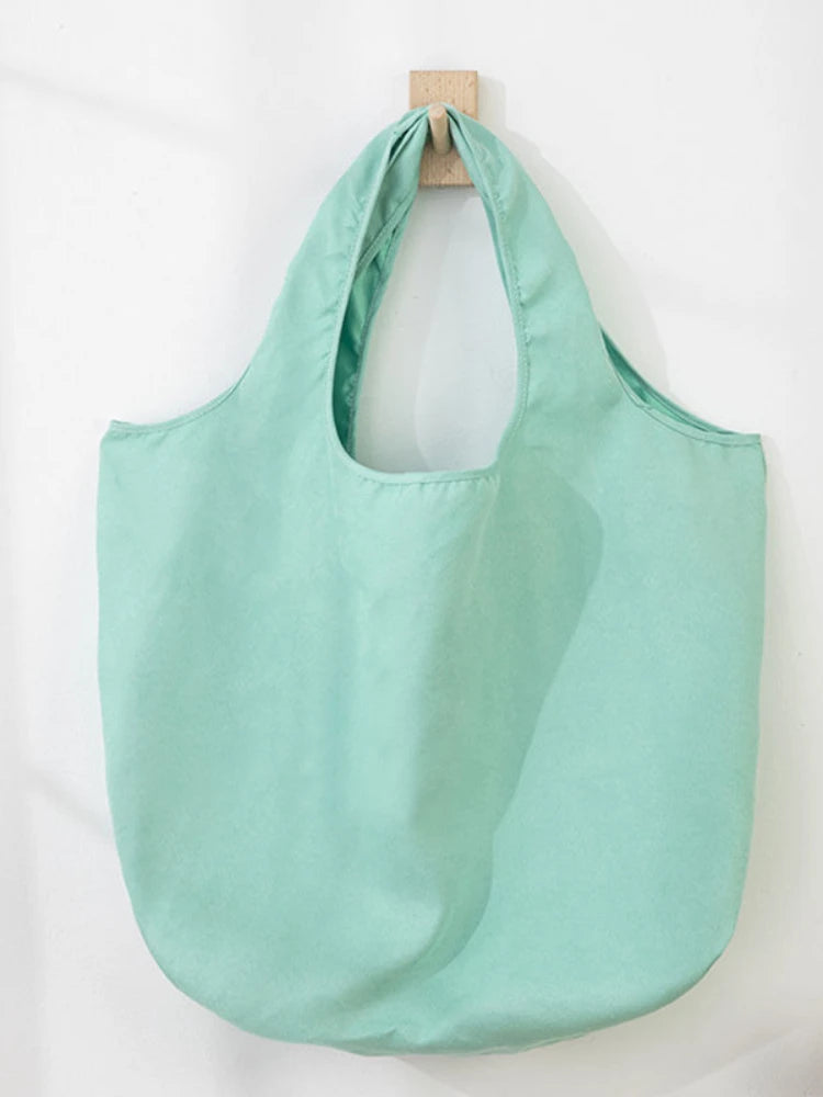 Large Foldable Shopping Bag Suede Handbag Women Harajuku