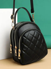 Foufurieux Plaid PU Leather Crossbody Bag Small Shoulder Bag