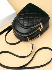 Foufurieux Plaid PU Leather Crossbody Bag Small Shoulder Bag