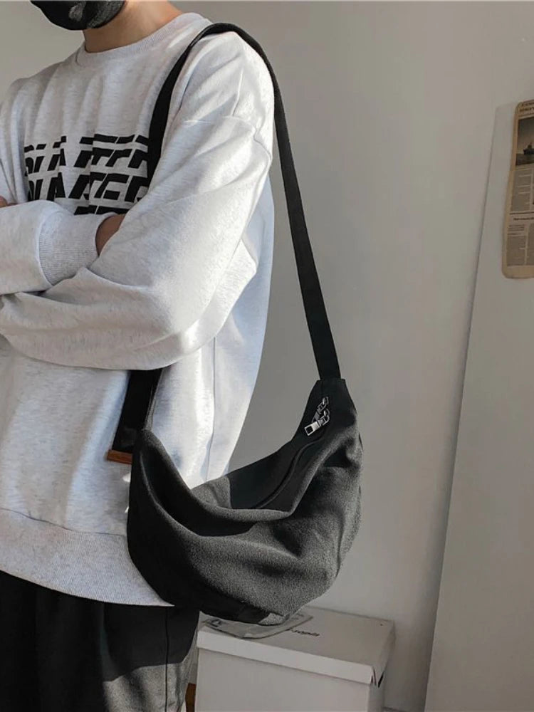Foufurieux Canvas Shoulder Bag for Men and Women