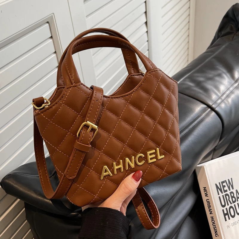 Vintage PU Leather Chain Shoulder Crossbody Tote Bag