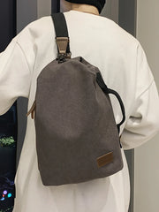 Foufurieux Canvas Sports Chest Bag Large Capacity Handbag Backpack