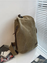 Foufurieux Canvas Sports Chest Bag Large Capacity Handbag Backpack
