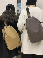 Foufurieux Canvas Sports Chest Bag Large Capacity Handbag Backpack