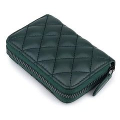 Four Seasons Lingge Zero Wallet PU Leather Zipper Clip