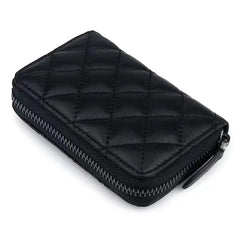 Four Seasons Lingge Zero Wallet PU Leather Zipper Clip