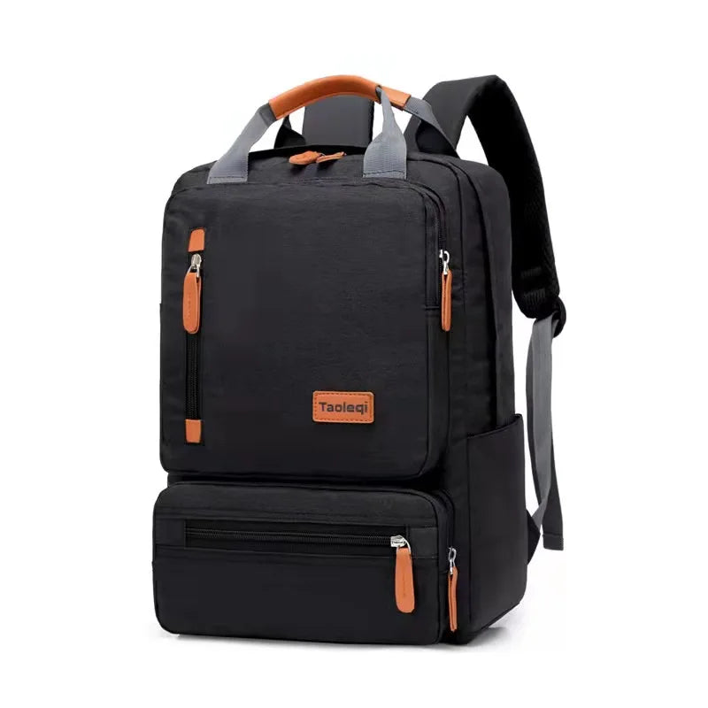 Four Seasons Leisure Backpack, Fashionable Canvas Splicing Schoolbag