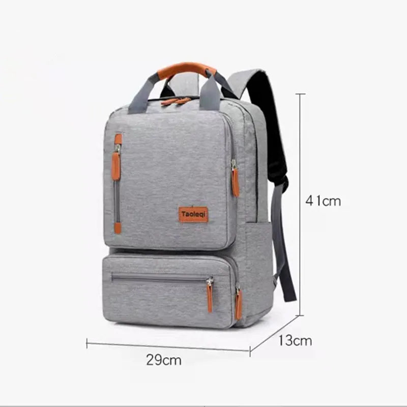 Four Seasons Leisure Backpack, Fashionable Canvas Splicing Schoolbag