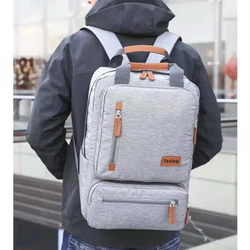 Four Seasons Leisure Backpack, Fashionable Canvas Splicing Schoolbag