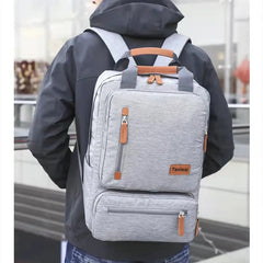 Four Seasons Leisure Backpack, Fashionable Canvas Splicing Schoolbag