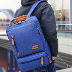 Four Seasons Leisure Backpack, Fashionable Canvas Splicing Schoolbag