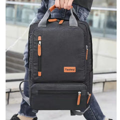 Four Seasons Leisure Backpack, Fashionable Canvas Splicing Schoolbag