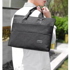 Four Seasons Unisex Solid Briefcase, Zipper Multifunctional Handbag