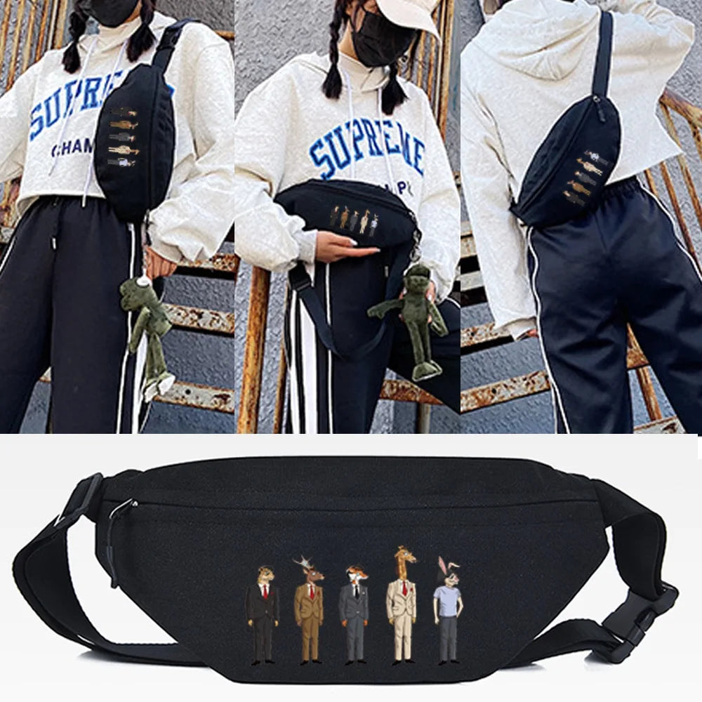 Squirrels Print Waist Bags Chest Bags Fanny Pack Crossbody Shoulder Bag