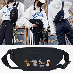 Squirrels Print Waist Bags Chest Bags Fanny Pack Crossbody Shoulder Bag