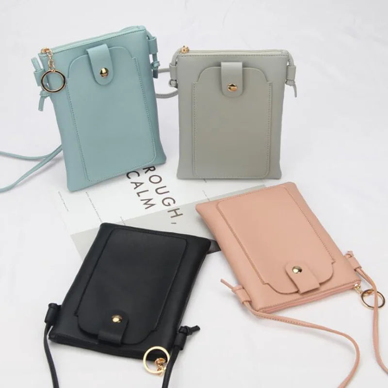 Frauen PU Mini Haspe Messenger Taschen Frauen Handy Tasche Beutel Frauen Crossbo