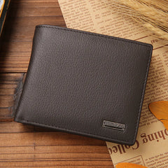 Premium Real Cowhide Men Wallet Short Wallet Portefeuille Homme