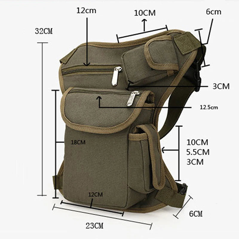 Canvas Waist Bags Drop Leg Bag Men Belt Motorcycle Money Belt Pack Unisex