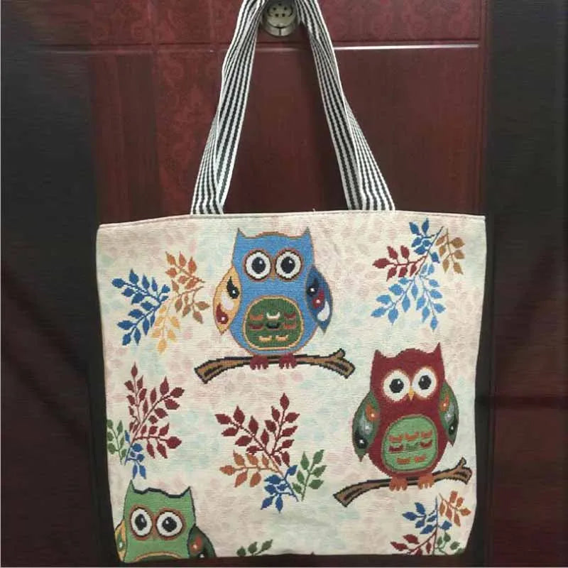 Striped Canvas Tote Beach Bag for Women - Large Shoulder Handbag