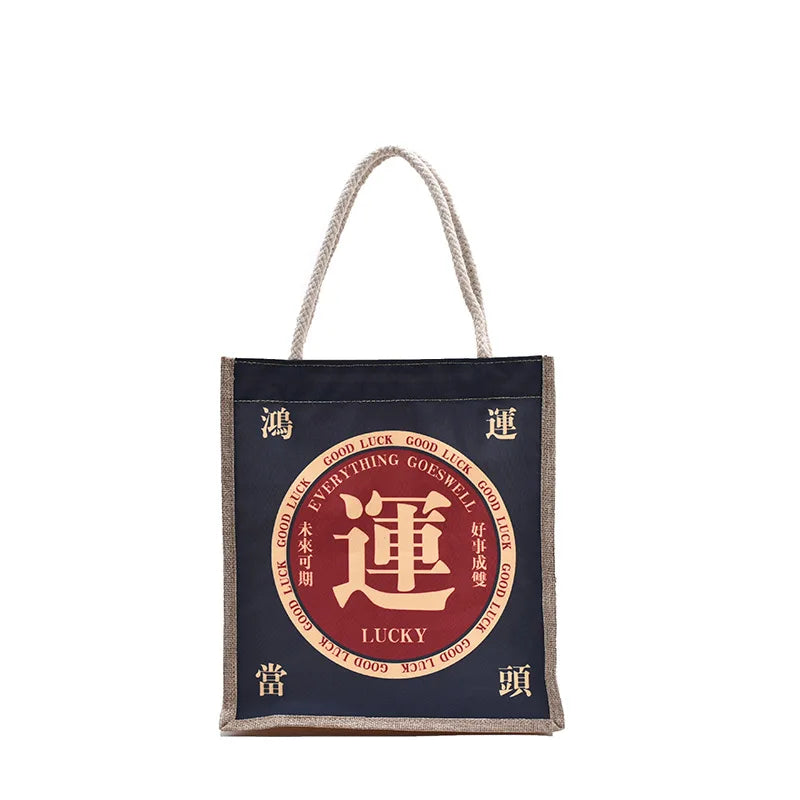 Striped Canvas Shoulder Tote Beach Bag for Women Girls
